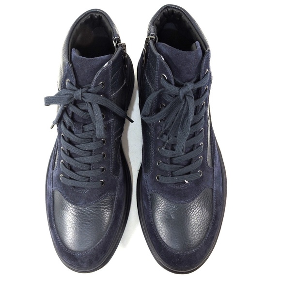 ALBERTO CICCIOLI 🇮🇹 MEN'S NAVY BLUE SOFT LEATHER COMFORT WINTER ANKLE BOOTIE - Picture 6 of 7